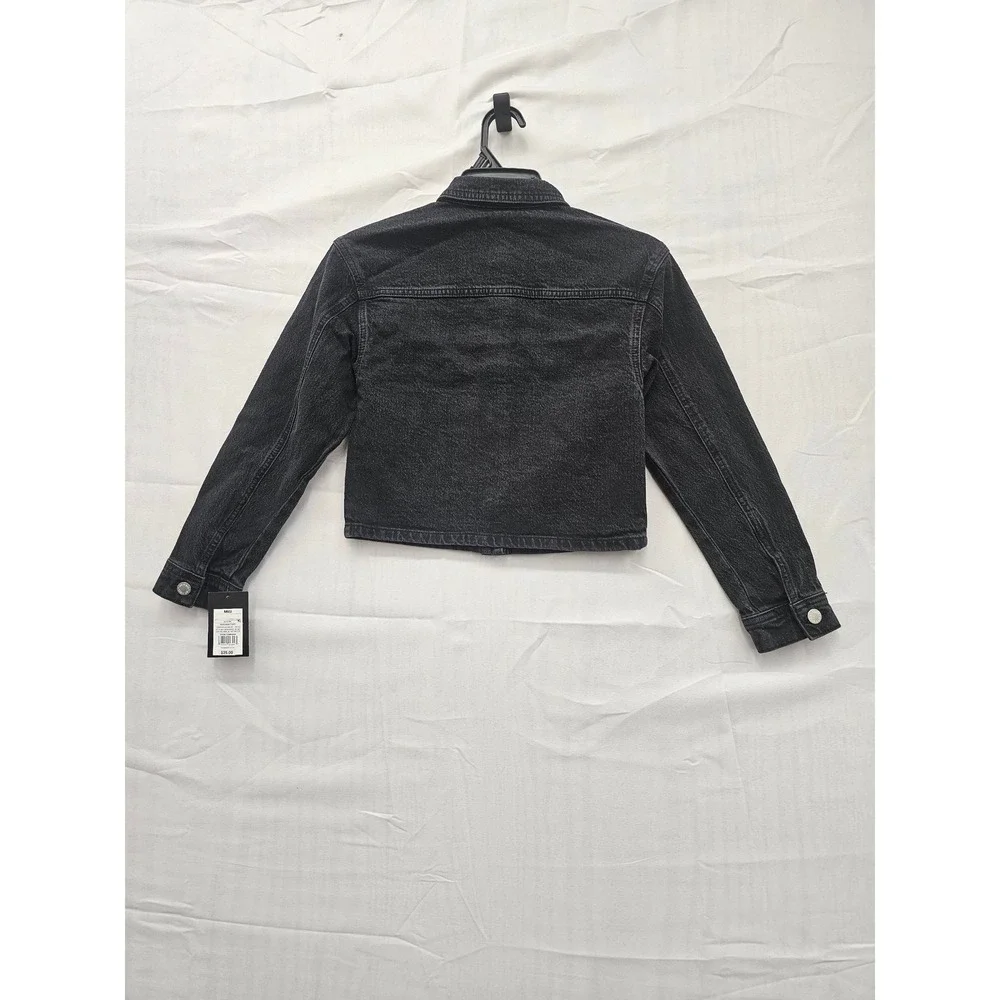 Art Class Girls Black Denim Studded Pearl Trucker‎ Jacket Size M 8 F00383226